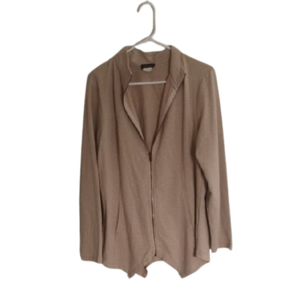 VENUS Light Tan Apparel Zippered Sweater Size Large